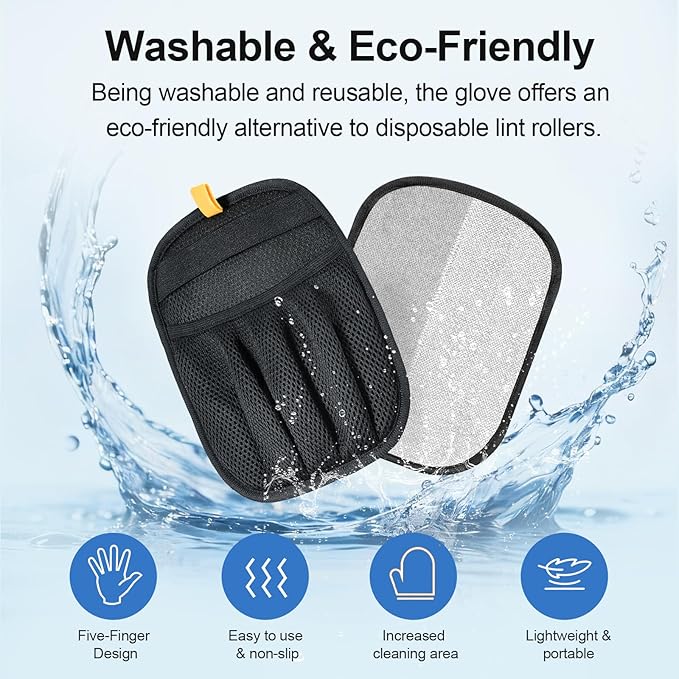 Salhap Pet Hair Removal Glove for Cats & Dogs, Upgraded Five-Finger Electrostatic Pet Hair Glove, Reusable Magic Brush Pet Hair Remover Tool for Laundry, Couch, Carpet, Car Seat