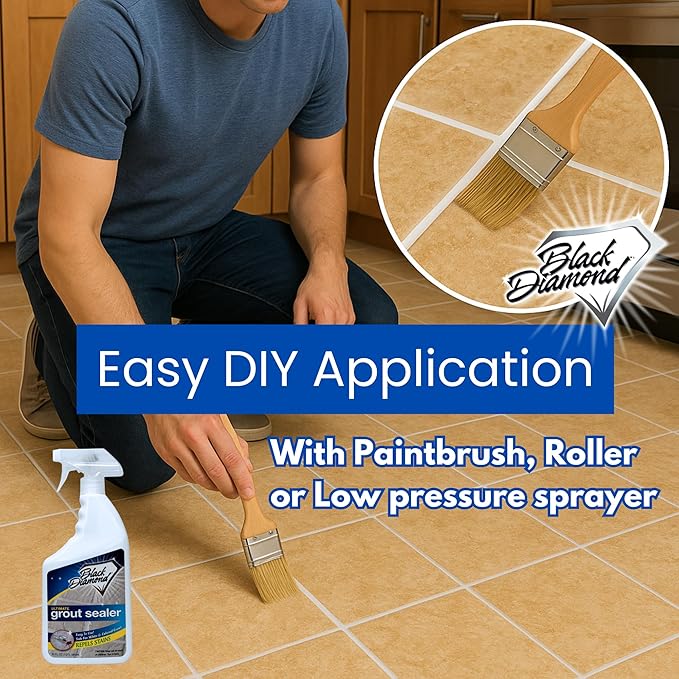 ULTIMATE GROUT SEALER – Professional Strength Tile, Stone & Grout Protection for Showers, Floors & Backsplashes | Easy-Clean, Stain & Moisture Repellent – Low Odor Contractor Grade (Quart)