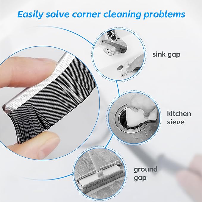 3Pcs Hard Bristle Crevice Cleaning Brush, Small Cleaning Brush, Grout Cleaner Brush, Toilet Brush, Scrub Brush for Shower Tile, Skinny Gap Cleaning Tools for Kitchen, Home, Household, Window