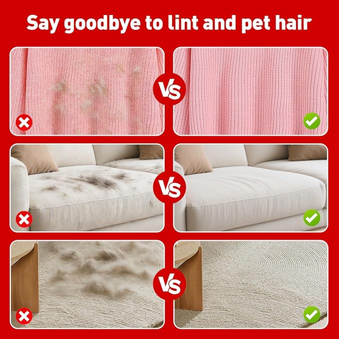 Katoggy Pet Hair Removal Glove for Dog and Cat, Reusable Pet Hair Remover, Ergonomic Five-Finger Design, Effective Hair Removal for Laundry, Furniture, Car Seat and Household Surfaces