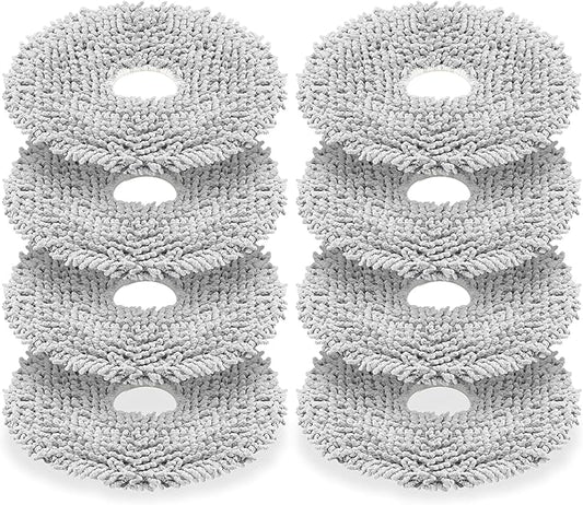 8 Pack Replacement Mop Pads Compatible with iRobot Roomba Plus 405 Combo / 505 Combo / 507 Combo Robot Vacuum Cleaner, Reusable & Washable Microfiber Mop Cloth Refill