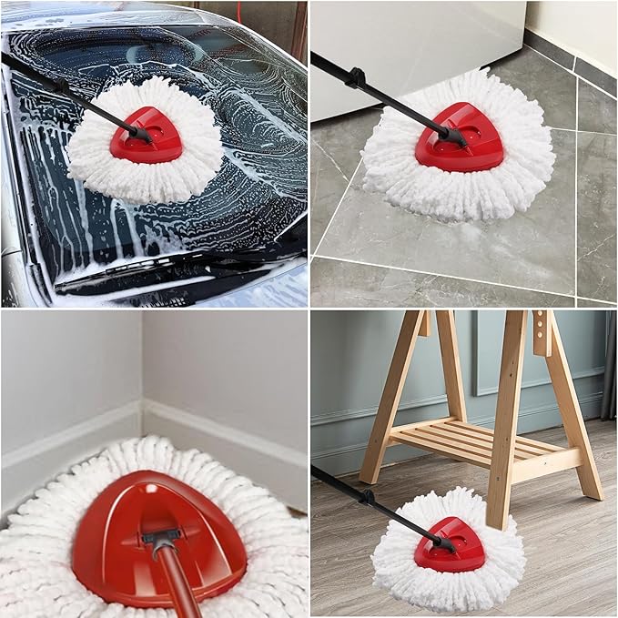 8 Pack Mop Replacement Heads Compatible with O Cedar Triangle Swivel Mops, Spin Mop Microfiber Refills, Deep Cleaning Easy to Replace