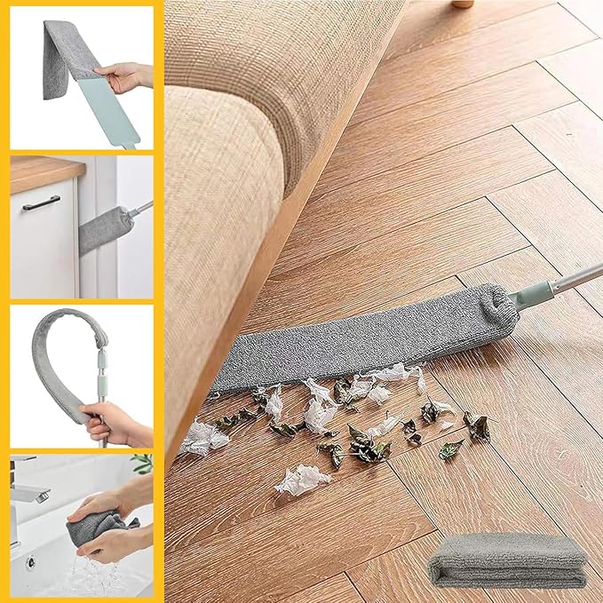 Retractable Gap Dust Cleaning Artifact |Extendable Duster Cleaning Tool for Hard-to-Reach Areas |Reusable Washable Dusting Wand for Home,Ceiling,Blinds,Under Furniture (3)