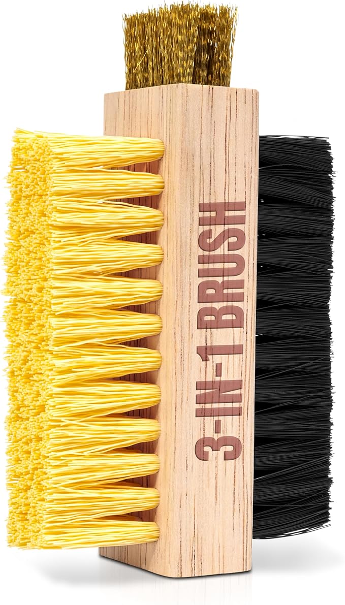 Pink Miracle Multi Purpose Shoe Cleaning Brush - with Strong, Medium and Soft Bristles for All Fabric Types