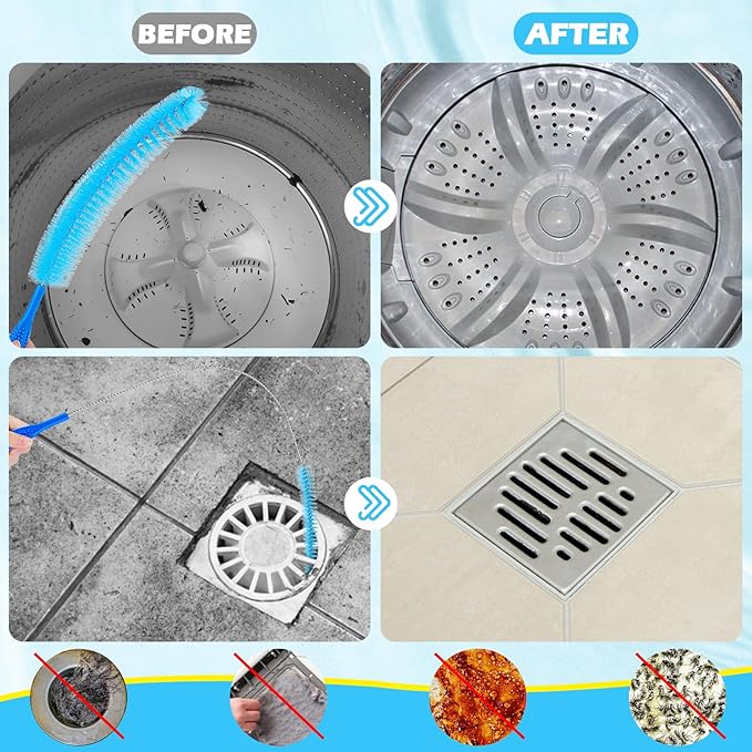 3Pack Dryer Vent Cleaner Kit, Home Improvement Essential Cleaning Tools, Up to 30 Inch Long Brush Cleaning Set，pet Hair Remover for Laundry，Drain Snake