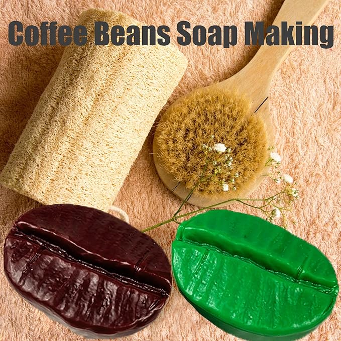 2 Pack Premium Silicone Soap Making Molds, Coffee Bean Silicone Molds for DIY Crafts Soap Candle (New)