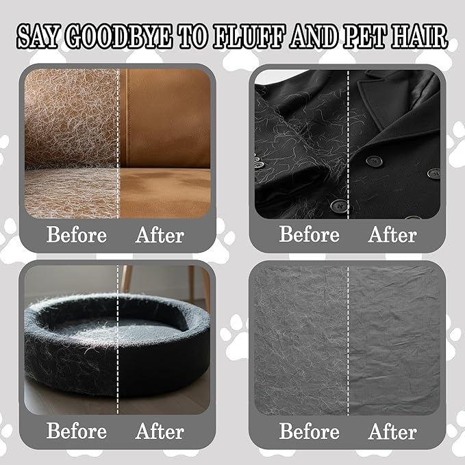Yummy Love Pet Hair Removal Glove for Dogs & Cats, Reusable Electrostatic Glove for Clothes, Couch,Carpets,Car Seat, Individually Wrapped 1 Pack Black, L