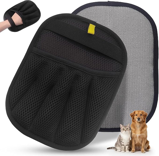 Choodeks Electrostatic pet Hair Removal Glove, Reusable The Magic Brush, 2-Piece pet Glove Set for Furniture, Clothing, Car Seats, Reusable 2-in-1 Design, 1 Pack