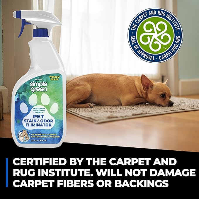 Simple Green Pet Stain and Odor Eliminator 32 oz Spray & 1 Gal Refill