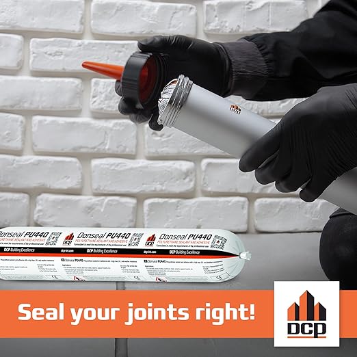DCP Donseal PU440 Polyurethane Sealant for Concrete, Sidewalk 1 Pack – Expansion Joint Filler, Non-Sag Caulk for Foundation, Walls, Sausage, 20.2 fl oz – White