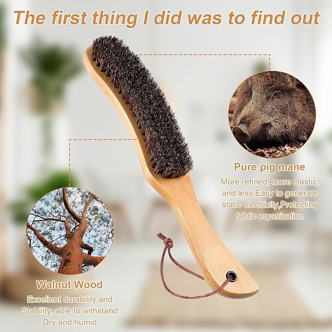Felt Hat Brush,Felt Hat Cleaner Horse Hair Cowboy Hat Brush Cleaning Kit Hat Brush,Cowboy Hat Cleaner Easily Removes Dust Fuzz and Lint for Shoes Hats,Clothes,Baseball Caps (2)