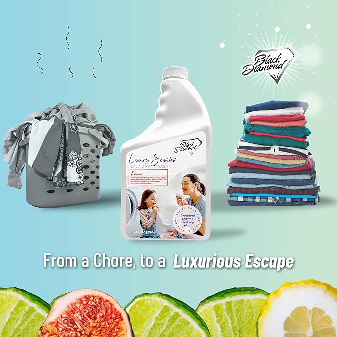Black Diamond Stoneworks Kashmir Luxury Scented Laundry Wash, Premium Quality Detergent, Superior Cleaning Performance, Long-Lasting Fragrance, 1-Quart.
