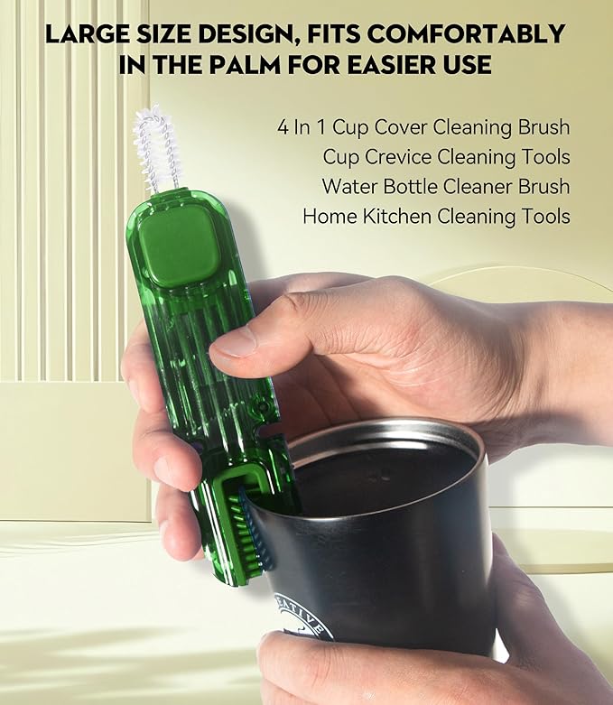 VIDONIO 4 in 1 Cup Lid Gap Cleaning Brush - 2025 Multifunctional Insulation Bottle Cleaning Tools, Mutipurpose Tiny Silicone Cup Holder Cleaner, Home Kitchen Cleaning Tools