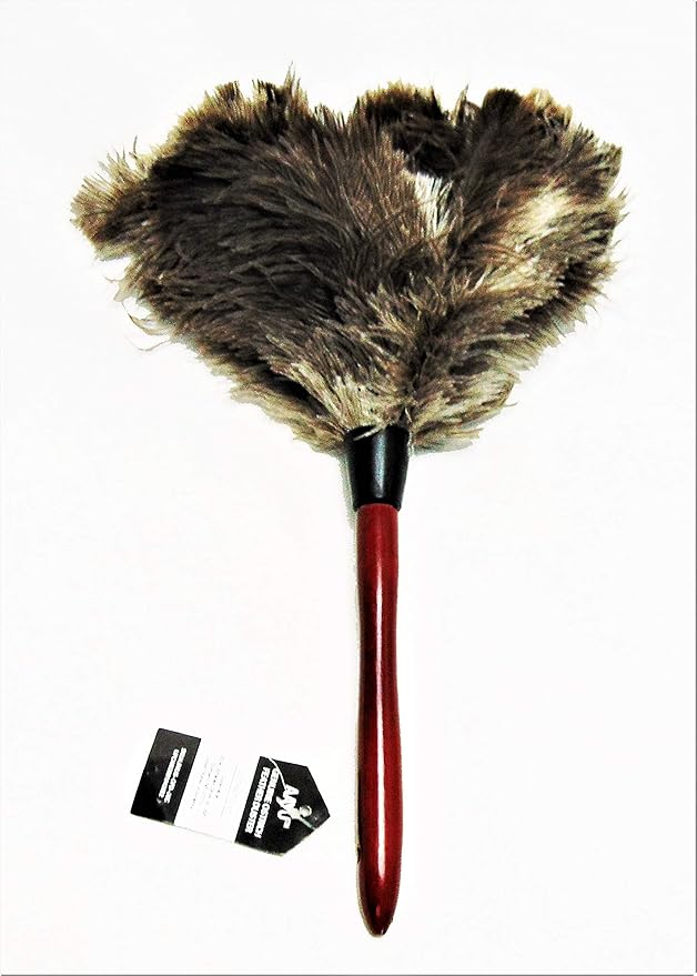 AAYU Premium 14.5" Feather Duster for Home | Natural Duster for Cleaning and Feather Moping | Eco Friendly | Genuine Ostrich Feather Duster with Wooden Handle | Easy to Clean Dust and Reuse (36 cm)