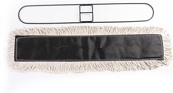 Matthew Cleaning 24'' High Strength Disposable Dust Mop Cotton Cut-end Yarn Mop Replacement Heads for Residential & Commercial Fit Standard Dust Mop Frames, Hardwood, Laminate, Concrete Floors 12Pack