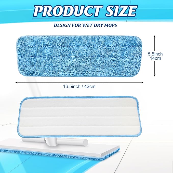 Gandeer 80 Pack Microfiber Mop Pads Machine Washable Cleaning Flat Mop Head Replacement Reusable Household Pads for Hardwood and Hard Surface Floor Cleaning and Scrubbing