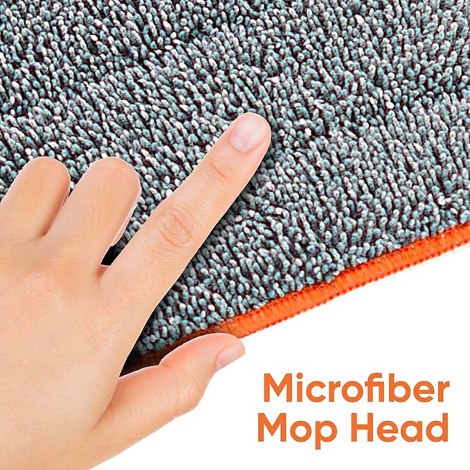 Superio 2 Pack Self-Wringing Microfiber Cleaning Mop, Hands-Free Miracle Flat Mop with Wringing Blade for Home, Kitchen, Bathroom - Hardwood, Laminate, Tile