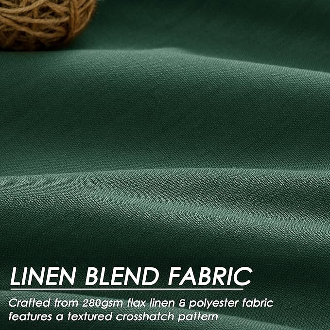 100% Blackout Linen Curtains 102 Inches Long 2 Panels Set for Bedroom Green Back Tab Black Out Curtain Modern Urban Noise Cancelling Total Light Blocking Window Curtains 102 Length 52X102 Inches