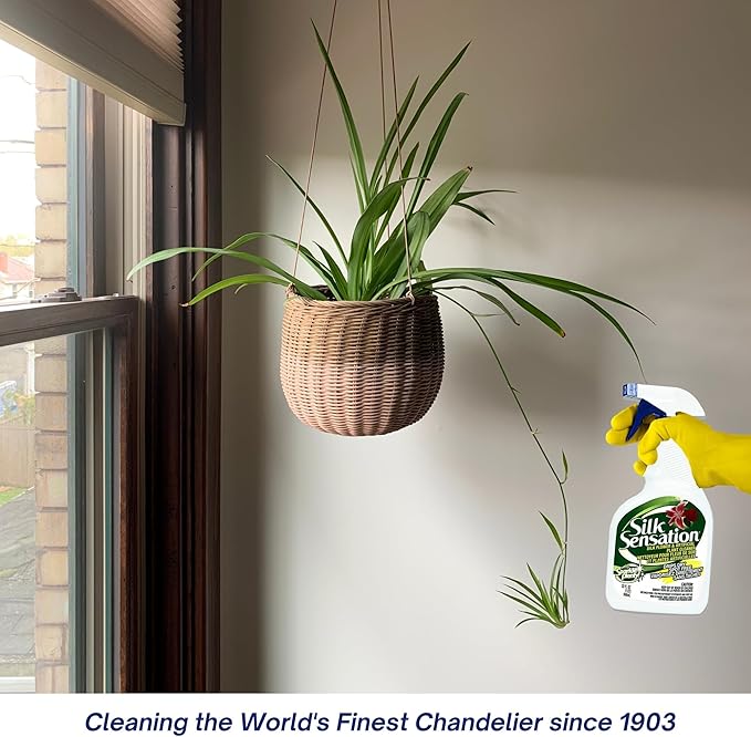 Bundle of Sparkle Plenty Chandelier Cleaner Drip Dry Spray No Wipe & Silk Plant Cleaner Spray No Wipe - Dust Cleaning Supplies for Fake Plant, Artificial Flower, Shower Glass or Window Screen (32 oz)