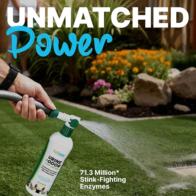 TurfSpa Urine & Odor Turf Detox: 32 oz Sprayer & Gallon Refill Professional Enzyme Cleaner & Odor Eliminator for Artificial Grass, Turf, Concrete, Patios & Kennels, Enzymatic Cleaner for Dogs & Cats