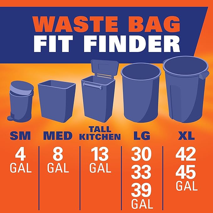 Hefty Ultra Strong Tall Kitchen Trash Bags, Cinnamon Pumpkin Spice Scent, 13 Gallon, 20 Count (Pack of 3)