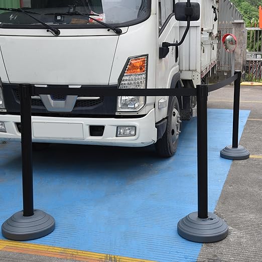 OangeStar 6 Packs Crowd Control Stanchions w/10ft Retractable Belt, Crowd Control Barriers Set w/Water Filled Base, Ideal for High Traffic Areas