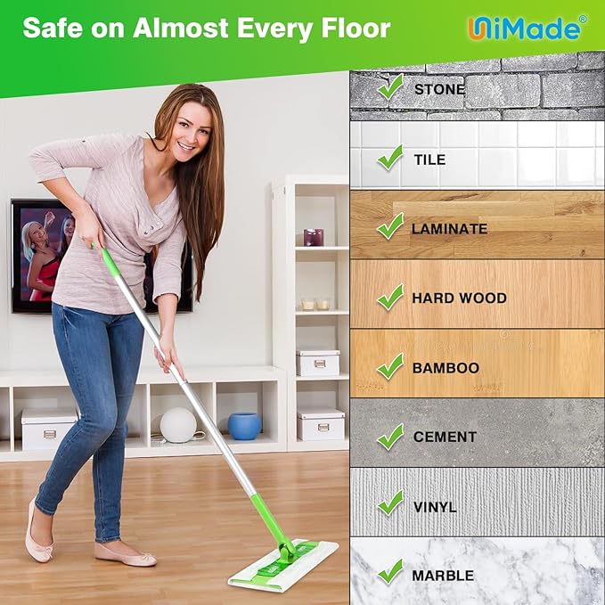 UNIMADE Dry Sweeping Cloths, 180 Count Mop Refill Compatible with Swiffer Sweeper - Disposable Duster Refills Mops for Cleaning Hardwood Floor Dust