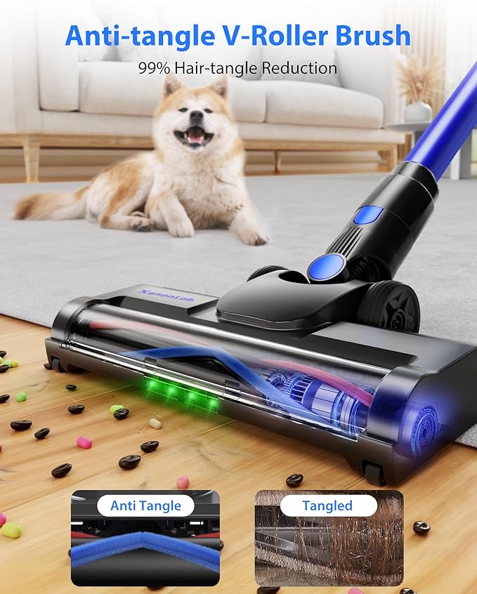 XenonLab Cordless Vacuum Cleaner, 45KPA Stick Vacuum Cleaners for Home, 6-in-1 Rechargeable Lightweight Vacuum, Up to 35Mins Runtime, with Powerful Suction for Carpets, Pet Hair, Hardwood Floors