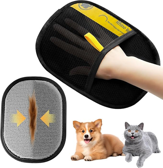 PieceLife Electrostatic Pet Hair Removal Glove - Reusable, Washable Mitt for Furniture, Carpet, Car Seat & Clothing - Efficient Cat & Dog Hair Remover
