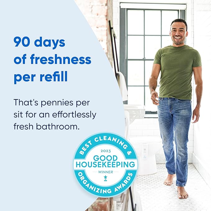 Loo Loo Touch Free Toilet Freshener Refills, Natural Essential Oils – Toilet Smell Eliminator, Bathroom Deodorizer, Air Freshener Spray for Bathroom, Citrus Fresh Fragrance, 2.0 Fl Oz