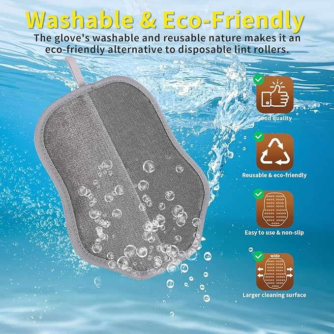 Pet Hair Removal Glove: Reusable Electrostatic Pet Hair Remover for Dogs & Cats - Magic Brush & Deshedding Tool for Fur Removal, electrostatic gloves, dog shedding tool