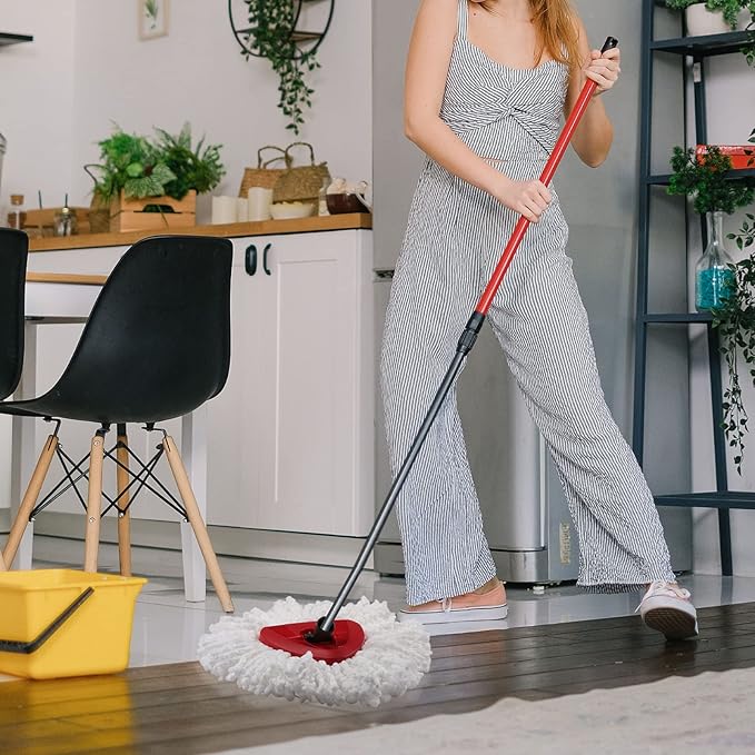 8 Pack Mop Replacement Heads Compatible with O Cedar Triangle Swivel Mops, Spin Mop Microfiber Refills, Deep Cleaning Easy to Replace