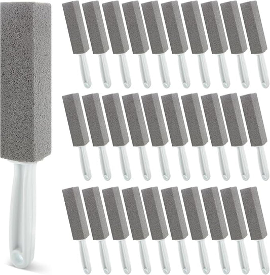 Starvast 30Pcs Pumice Toilet Bowl Brush, Cleaner Pumice Stone with Long Handle, Toilet Stone Brush Block for Bath Grout Pool Kitchen Tubs Showers