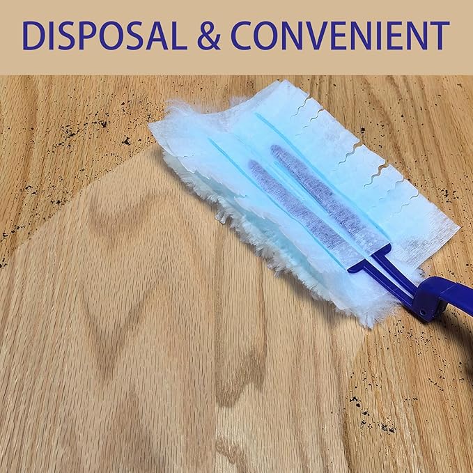 GIWOSK 40Pcs Disposable Duster Refills, Electrostatic Fluffy for Cleaning Replacement Refills Bulk for Home Office Ceiling Surface Corner Dusting