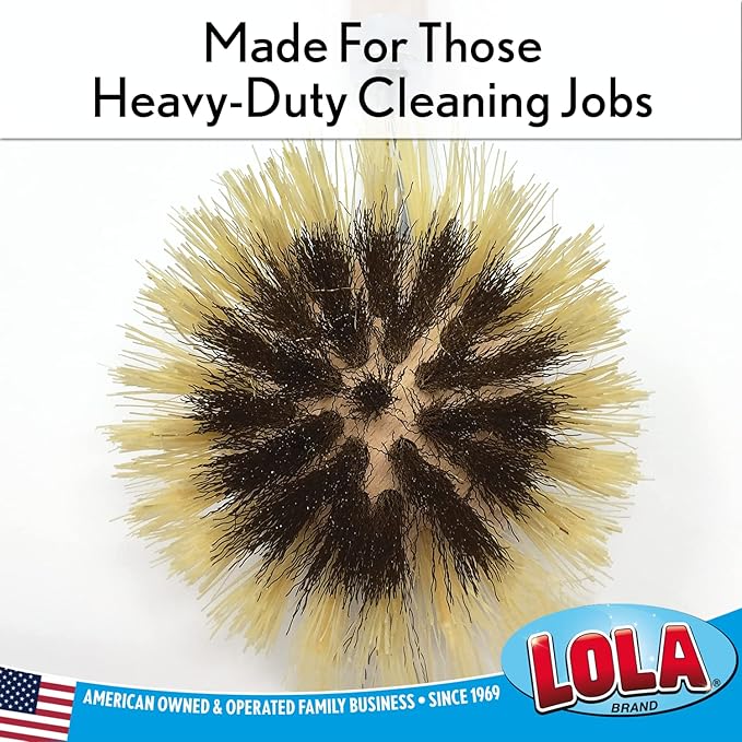 LOLA Replacement Heads for The Original Pot & Pan Brush, 3 Pack, Brass Wire & Tampico Bristles, Birch Hardwood, Heavy Duty Cleaning