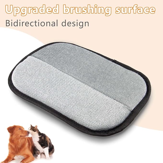 POUPUA Thickened Pet Hair Removal Glove - Electrostatic Cat Dog Hair Remover Glove, Reusable Magic Brush Pet Hair Remover Tool for Couch, Carpet, and Car Seat (Black,1 Pack)