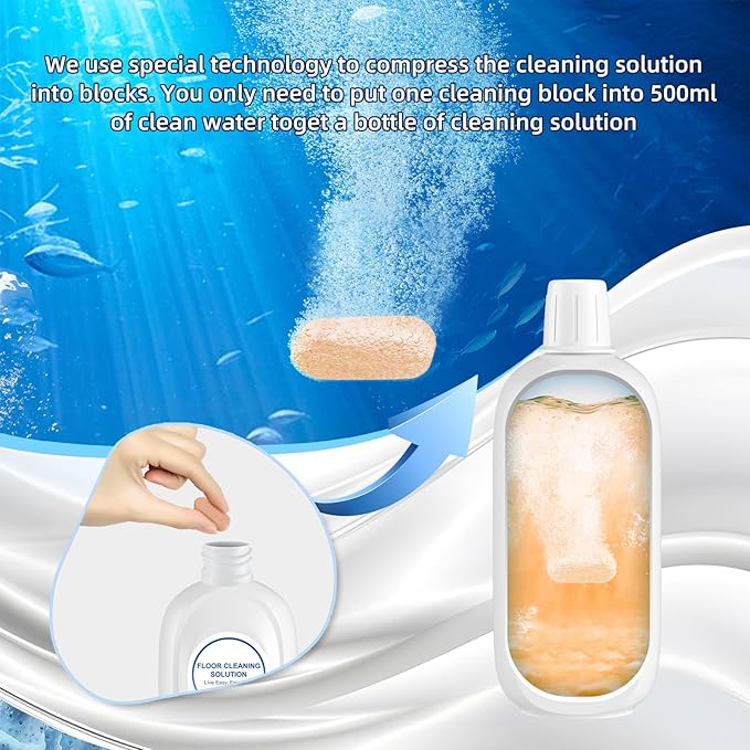 Nukisa 10 Bottles Compatible with Tineco Cleaning Solution Pet 500ml Per Bottle Orange Scents Floor Cleaner Compatible with All Robot Vacuums with Mopping and Cordless Wet/Dry Vacuum (Orange Scents)