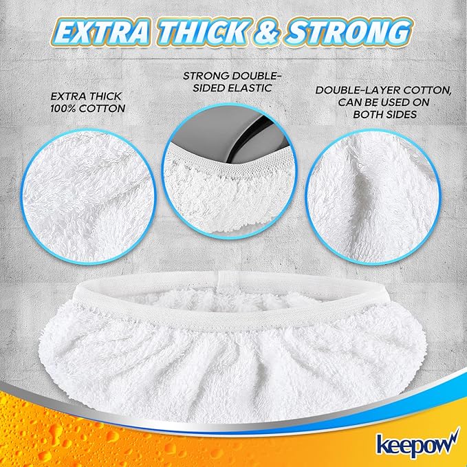 KEEPOW Reusable Mop Pads Compatible with O Cedar Hardwood Floor'N More Microfiber Mop, Mop Refill Heads Replacements for Wet and Dry Use, 15x8 Inch, 4 Pack