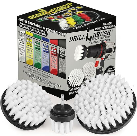 Car Accessories - Drill Brush Attachment for Washing, Wheels, Mats, Detailing - Carpet and Upholstery Cleaner - Boat and Kayak Hull Accessories - Glass and Fiberglass Cleaner
