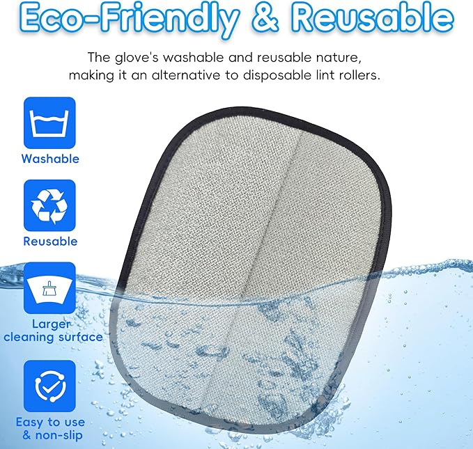 YOSEPATI Pet Hair Removal Glove, Magic Brush Electrostatic Mitt, Pet Hair Remover Tool for Dog & Cat, Reusable Pet Hair Gloves Pet Grooming Needs, Fur Remover for Couch, Clothing, Carpet & Car Seat