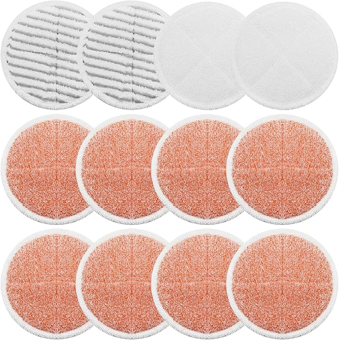 BeiLan Spin Wave Mop Pads Fit for Bissell Spin Wave 20399 23157 23159 2039A 2124A 20393 2039T 2039W 20391 20395 2307 2315A Heavy Soft Scrubby Pads for Hardwood Floor Cleaning Replacement Pads(12Pack)