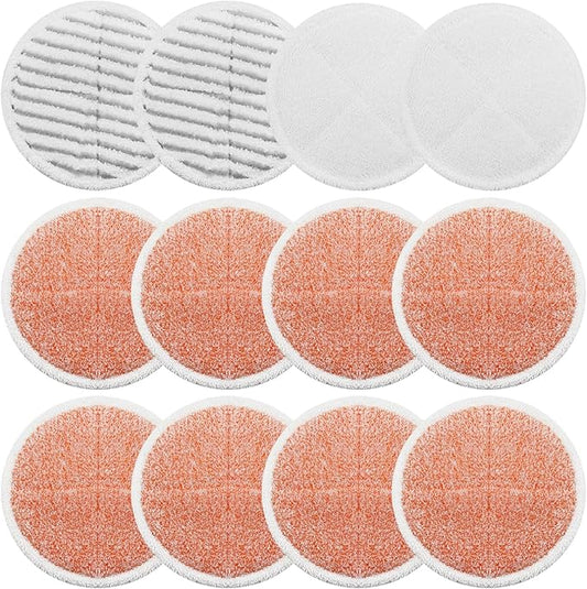BeiLan Spin Wave Mop Pads Fit for Bissell Spin Wave 20399 23157 23159 2039A 2124A 20393 2039T 2039W 20391 20395 2307 2315A Heavy Soft Scrubby Pads for Hardwood Floor Cleaning Replacement Pads(12Pack)