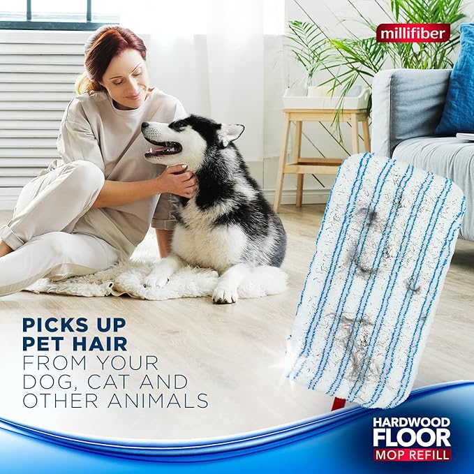 Millifiber Microfiber Mop Refills 15x8 Inches, 12-Pack (Mop is Not Included)