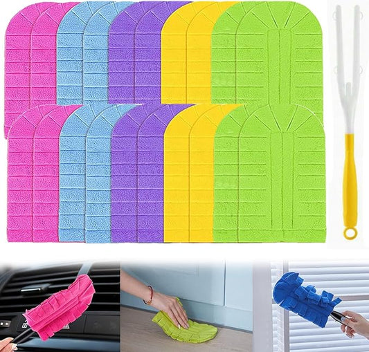 360° Electrostatic Duster Refills with Duster Handles, Reusable Duster Refills Washable Hand Duster, for Cleaning, Office, Ceiling Fan (1 Handle + 20 Refills)