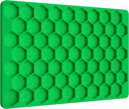 Hexagon Snowflakes Silicone Molds for Chocolate, Gummy Candy, Wax Melts and Ice Cube Tray with Scraper