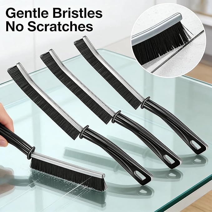 RHFJAKA 5 PCS Crevice Cleaning Brush Set, Extremely Skinny Gap Cleaning Tools,Hard Bristle Gap Brush for Bathroom & Kitchen, Grout Cleaner Tool for Window Tracks and Tile Lines,Car Detailing