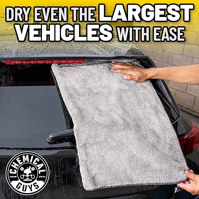 Chemical Guys Woolly Mammoth Large, Super Absorbent and Soft Microfiber Towels for Cars, Gray (36 x 25 inches) 2-Pack