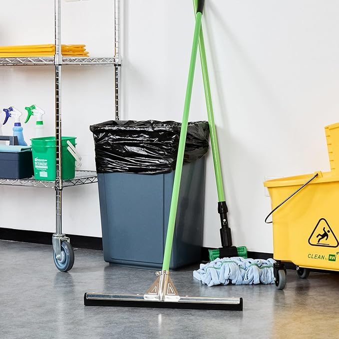 Restaurantware-SQUEEGEE ONLY: Clean Tek Professional 21.75 Inch Floor Squeegee, 1 Broom With Double Rubber Blade - Handle Sold Separately, Heavy-Duty, Steel Wiper For Concrete Floor