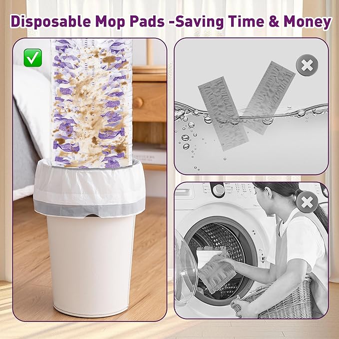 Funtin Power Mop Pads for Swiffer PowerMop, Thickened Unscented Disposable Mopping Refills, Dry & Wet Use for Floor Cleaning, MOP NOT Included, 40 Pads ONLY