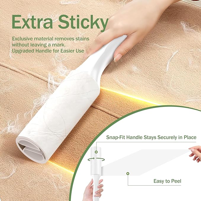 Mini Lint Roller Extra Sticky for Pet Hair, 2 Pack with 100 Sheets Each, Small Travel Size Pet Hair Roller and Lint Remover for Clothes, Dogs, Cats, Carpet, Furniture